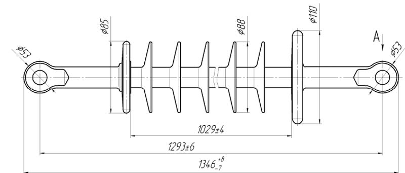 Изолятор линейный подвесной стержневой полимерный ЛКЦ 120-110-A2