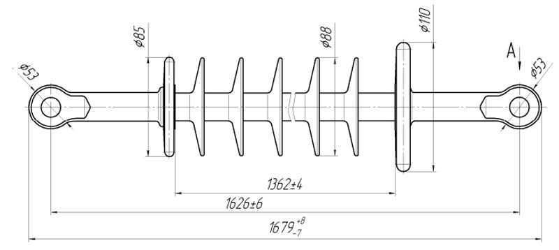 Изолятор линейный подвесной стержневой полимерный ЛКЦ 120-150-A2-02