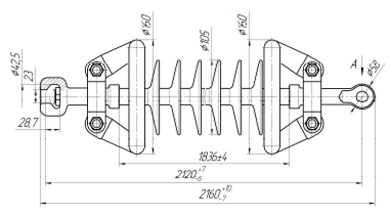 Полимерный изолятор ЛКЦ 160-220-2-01