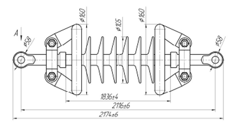 Полимерный изолятор ЛКЦ 160-220-2-02