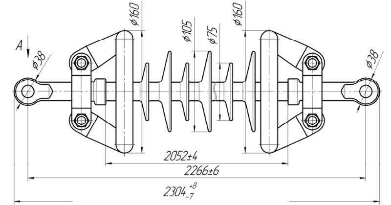 Изолятор линейный подвесной стержневой полимерный ЛКЦ 70-220-5-02